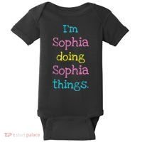 Sophia Cute Personalized Text S Top For Baby Bodysuit thumb 0