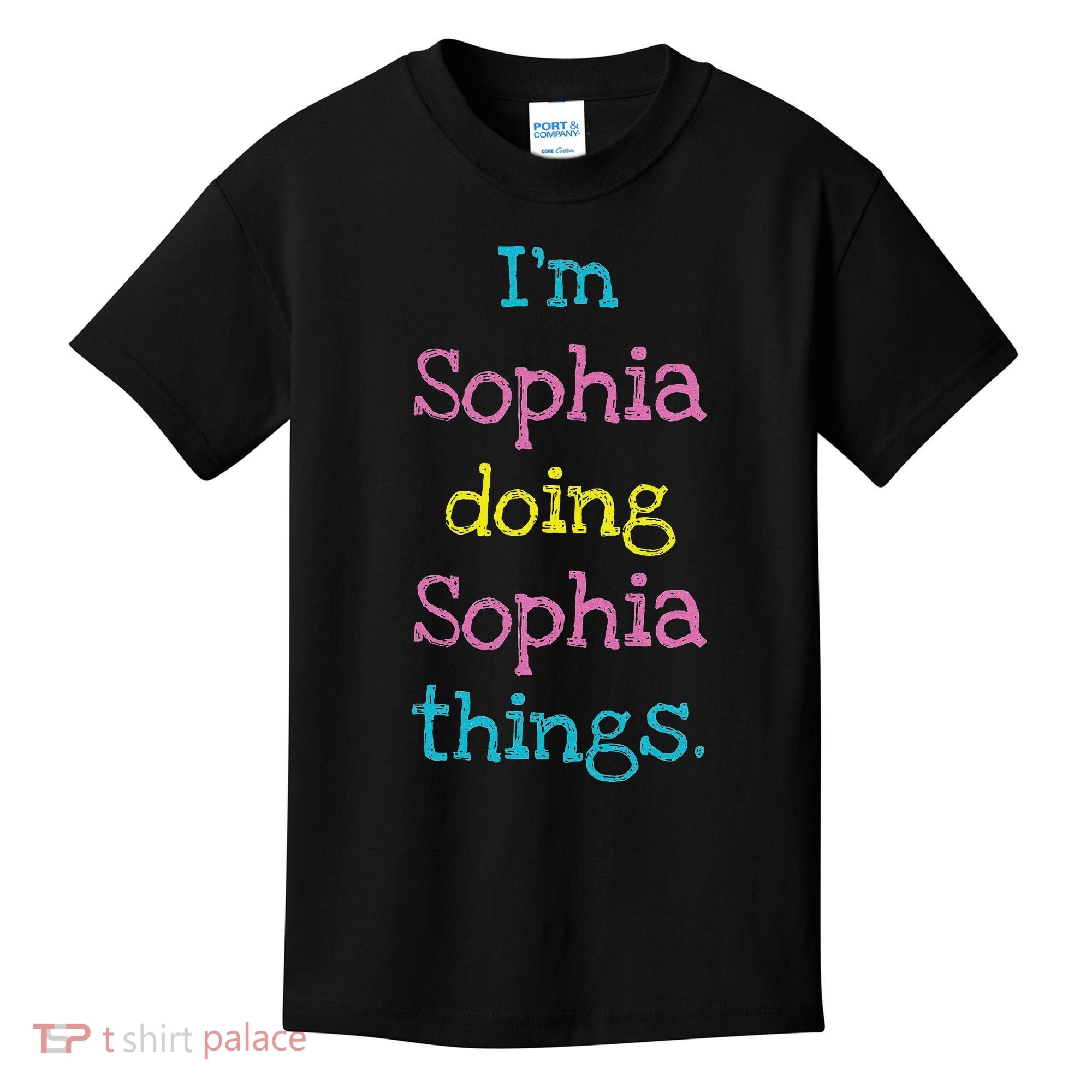 Sophia Cute Personalized Text S Top For Kids T-Shirt