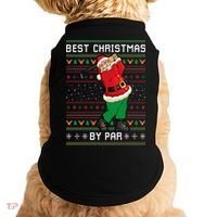 Santa Claus Playing Golf Funny Ugly Christmas Gofl Novelty Doggie Tank thumb 0