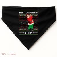 Santa Claus Playing Golf Funny Ugly Christmas Gofl Novelty USA-Made Doggie Bandana thumb 0