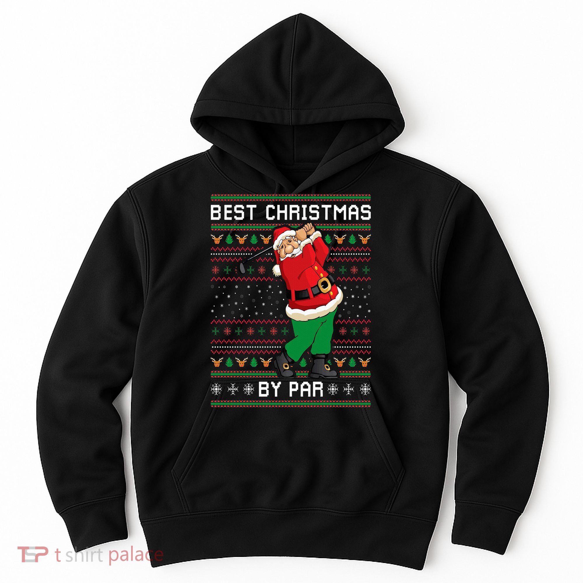 Santa Claus Playing Golf Funny Ugly Christmas Gofl Novelty Hoodie
