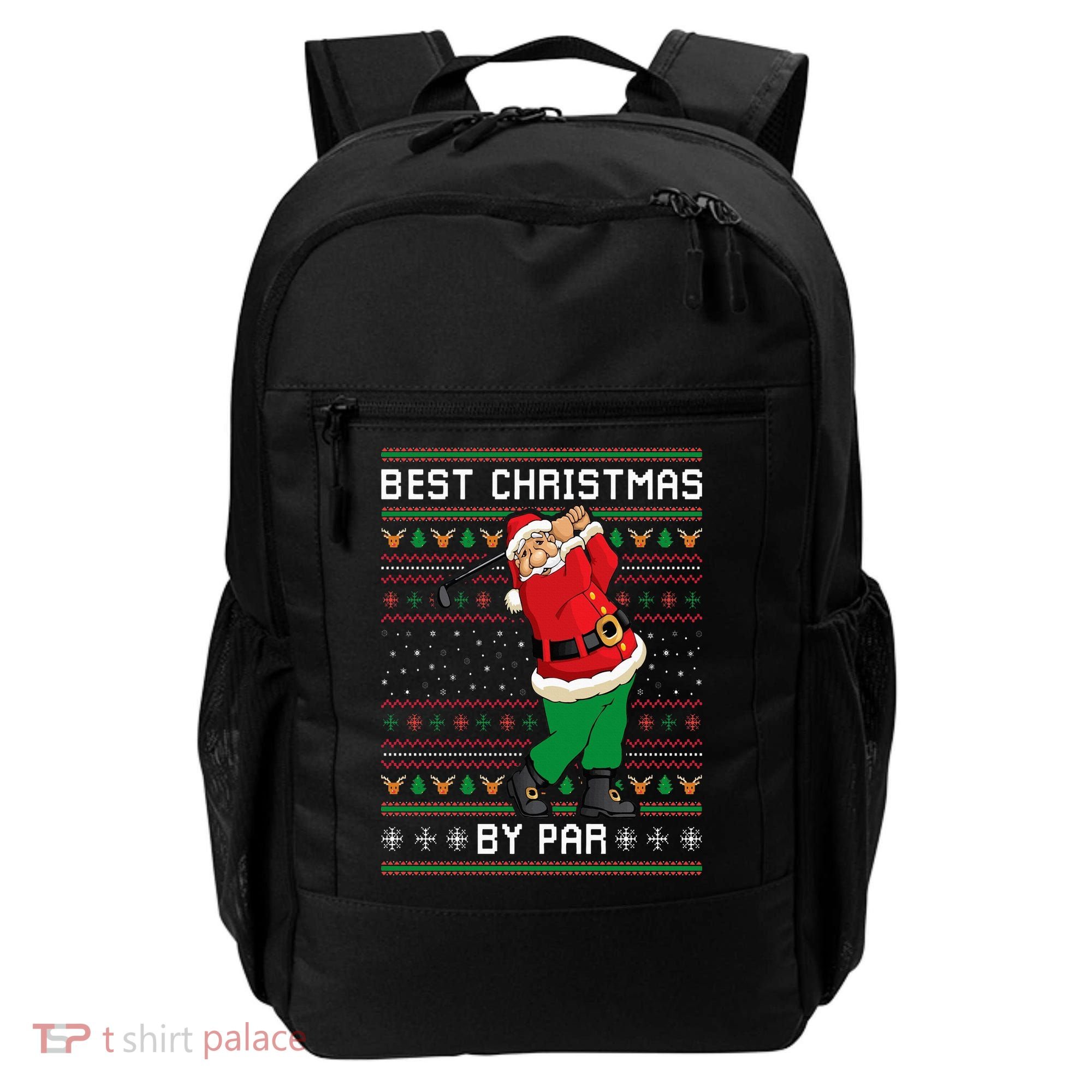Santa Claus Playing Golf Funny Ugly Christmas Gofl Novelty Backpack