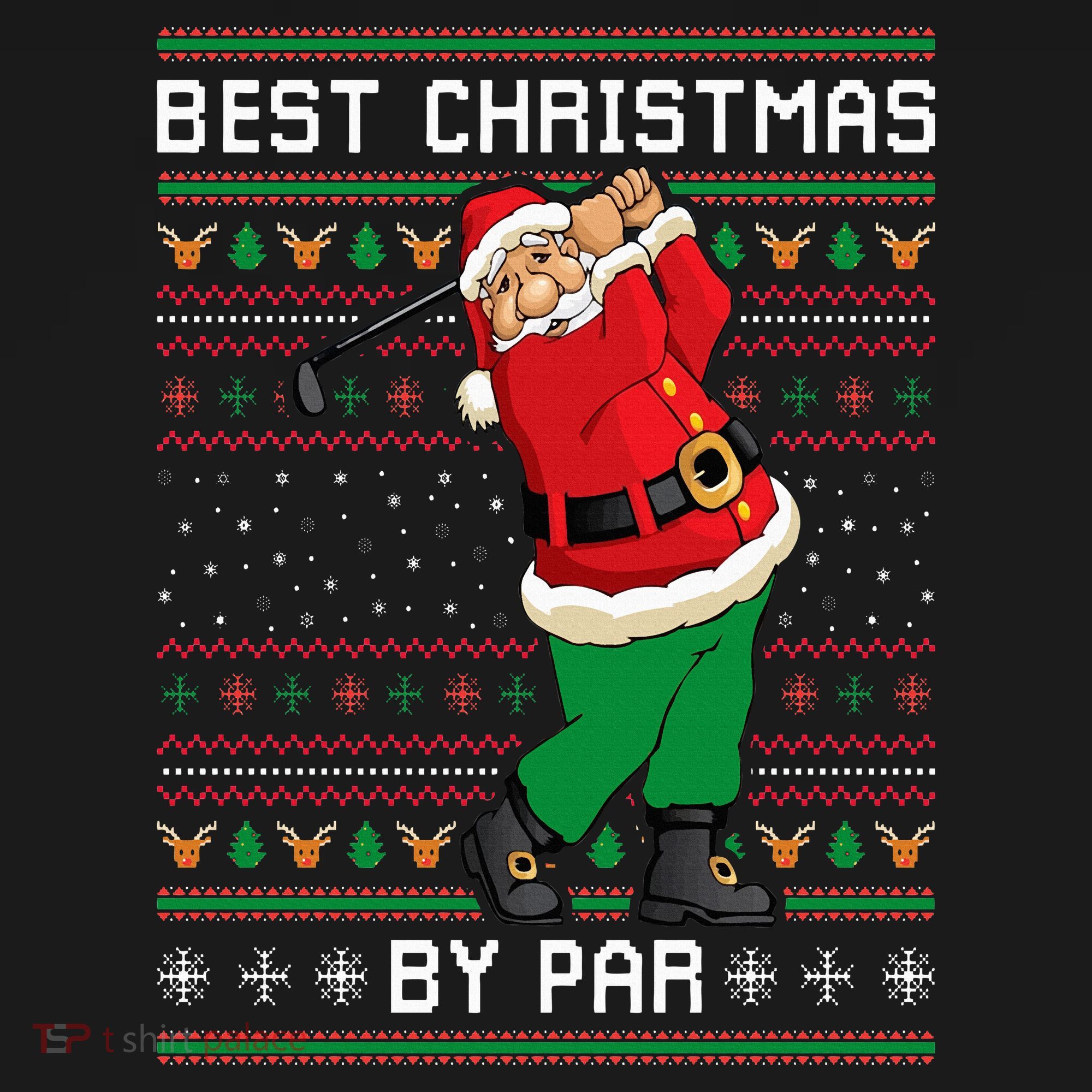 Santa Claus Playing Golf Funny Ugly Christmas Gofl Novelty Polo