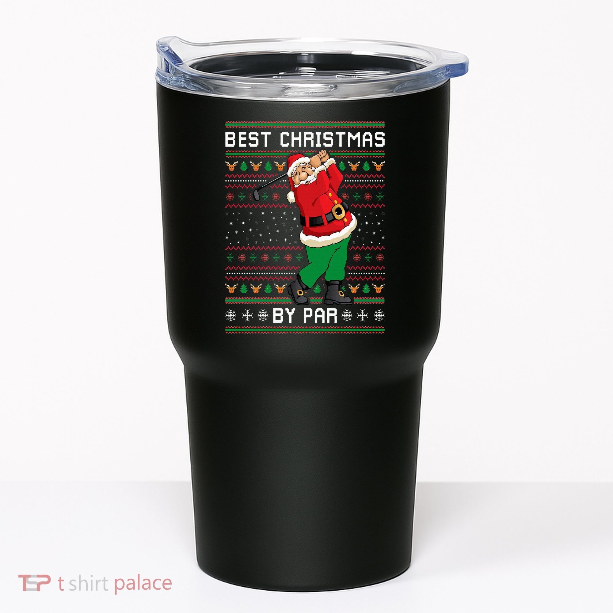 Santa Claus Playing Golf Funny Ugly Christmas Gofl Novelty Tumbler