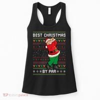 Santa Claus Playing Golf Funny Ugly Christmas Gofl Novelty Women's Tank Top thumb 0