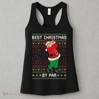 Santa Claus Playing Golf Funny Ugly Christmas Gofl Novelty Women's Tank Top thumb 3