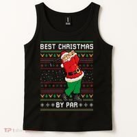 Santa Claus Playing Golf Funny Ugly Christmas Gofl Novelty Tank Top thumb 2