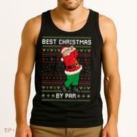 Santa Claus Playing Golf Funny Ugly Christmas Gofl Novelty Tank Top thumb 3