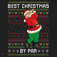 Santa Claus Playing Golf Funny Ugly Christmas Gofl Novelty Golf Towel thumb 3