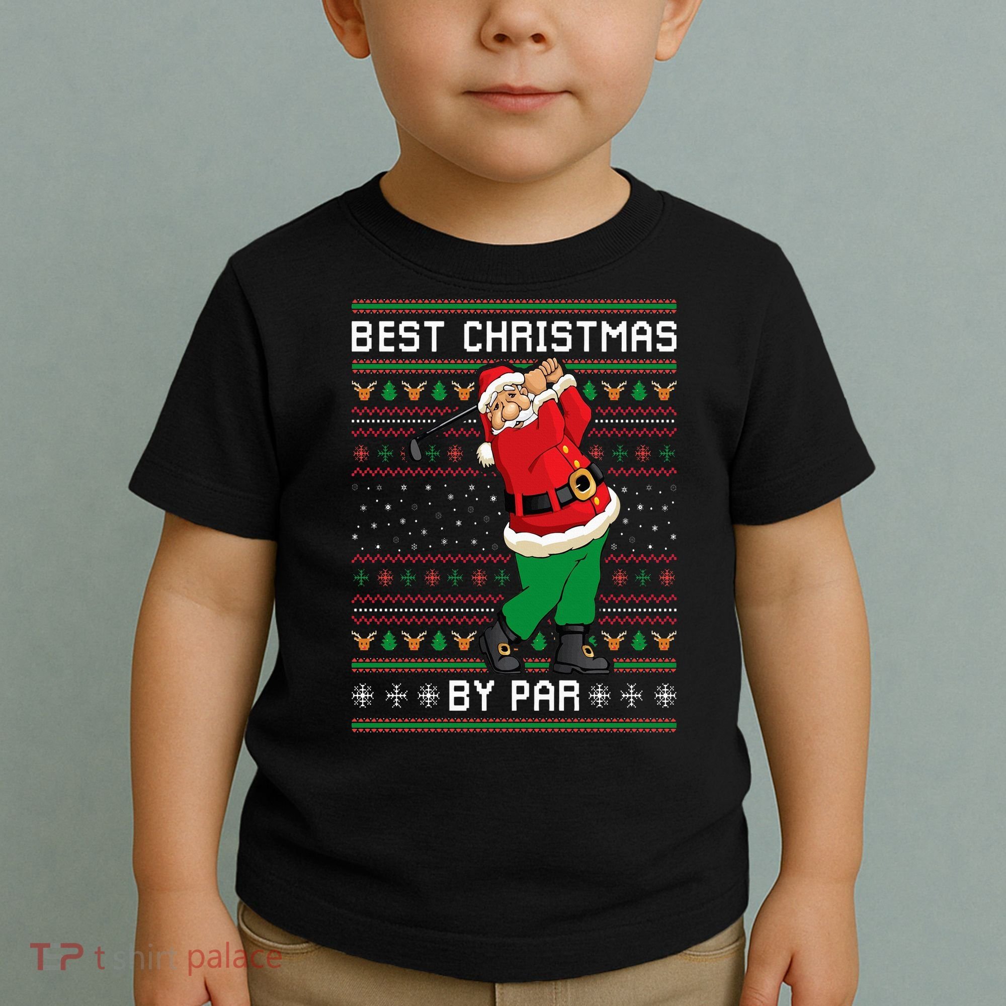 Santa Claus Playing Golf Funny Ugly Christmas Gofl Novelty Toddler T-Shirt