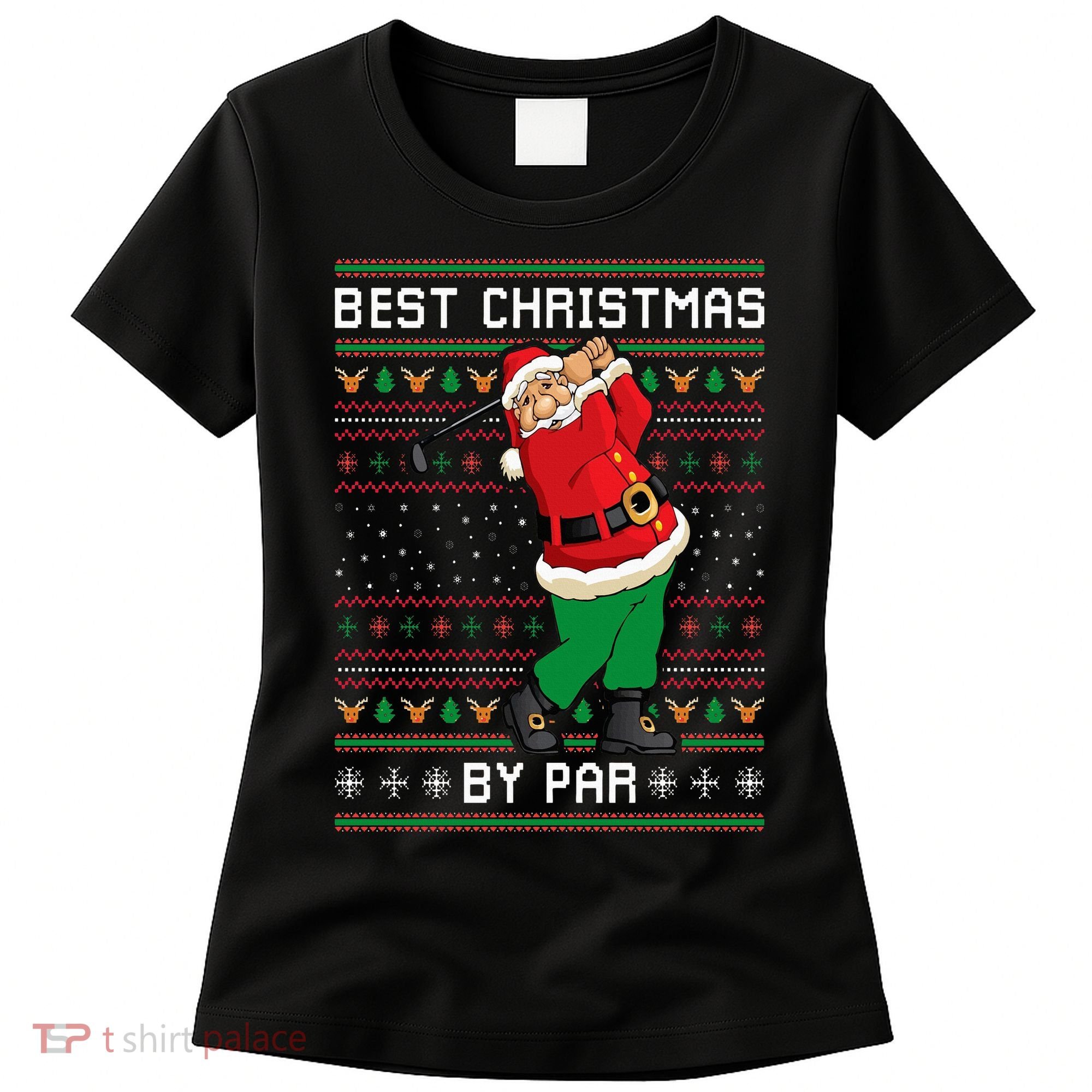 Santa Claus Playing Golf Funny Ugly Christmas Gofl Novelty Women's T-Shirt