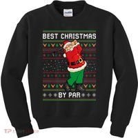 Santa Claus Playing Golf Funny Ugly Christmas Gofl Novelty Kids Sweatshirt thumb 0