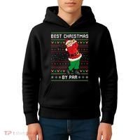 Santa Claus Playing Golf Funny Ugly Christmas Gofl Novelty Kids Hoodie thumb 4