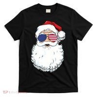 Santa Claus Patriotic USA Sunglasses Christmas In July Santa T-Shirt thumb 0