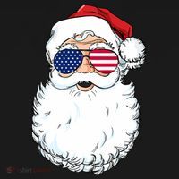 Santa Claus Patriotic USA Sunglasses Christmas In July Santa Women's Hoodie thumb 2
