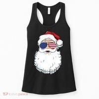Santa Claus Patriotic USA Sunglasses Christmas In July Santa Women's Tank Top thumb 0