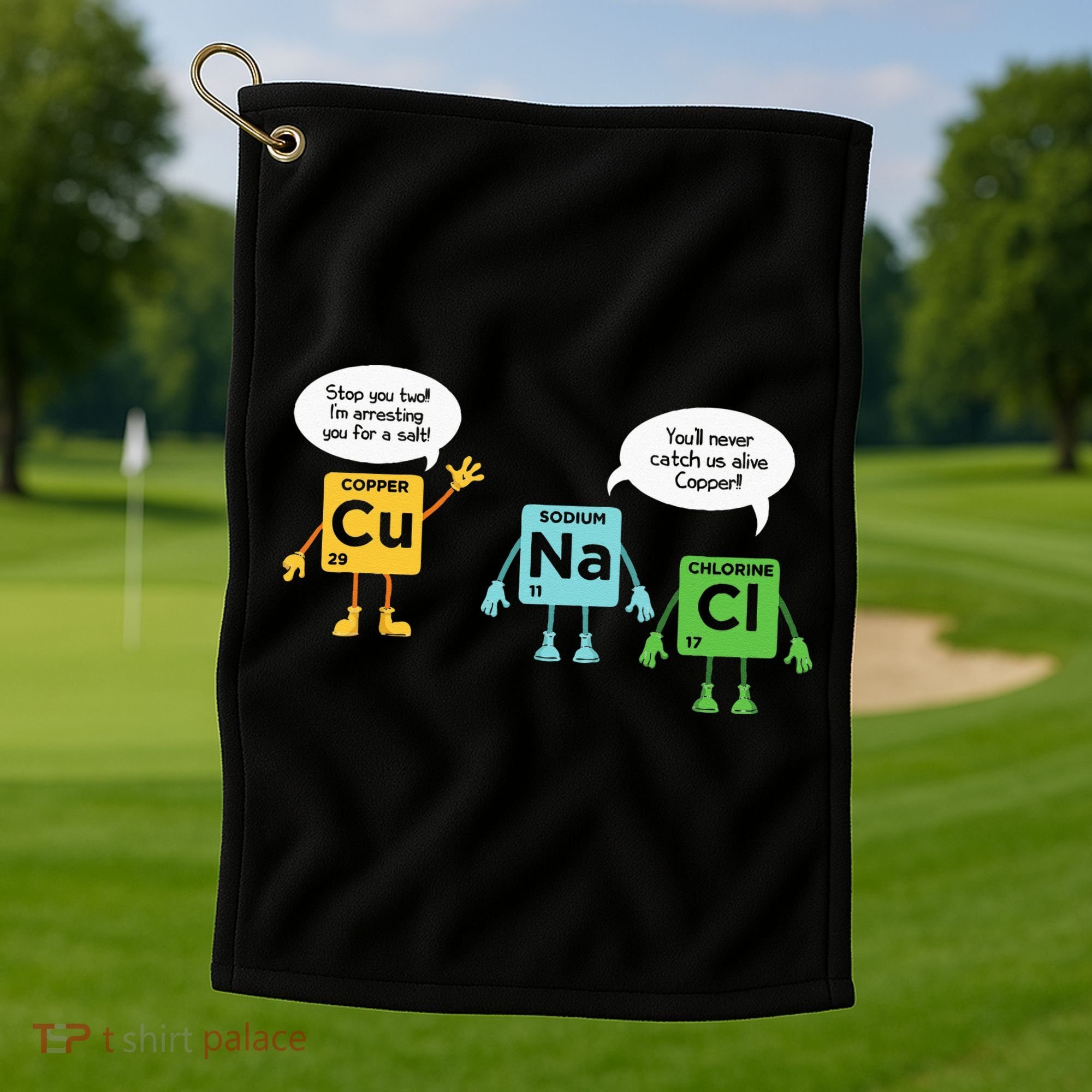 Science Chemistry Periodic Table Funny Scientist Nerd Geeks Golf Towel