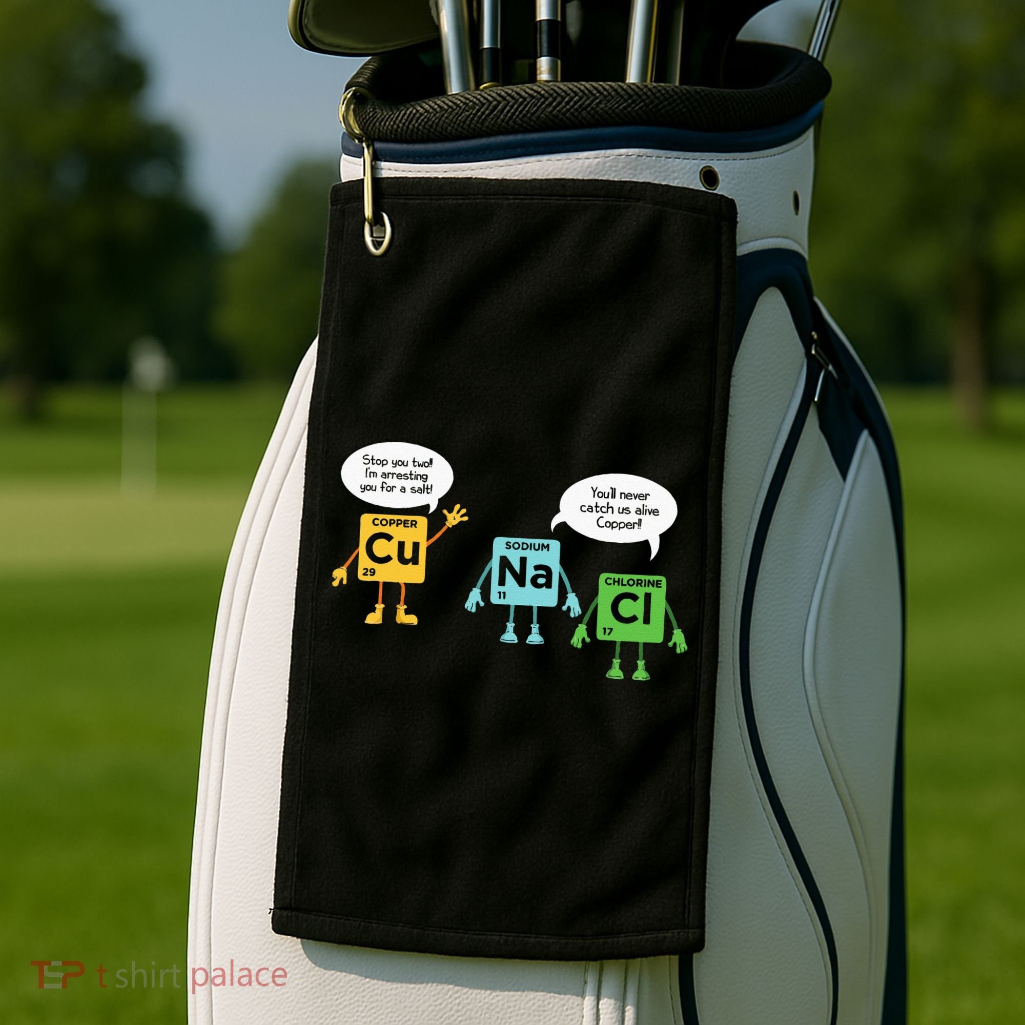 Science Chemistry Periodic Table Funny Scientist Nerd Geeks Golf Towel