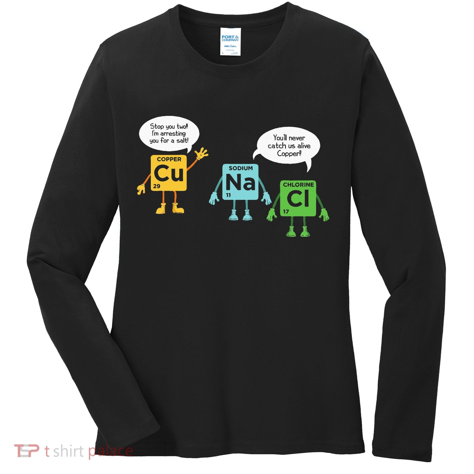 Science Chemistry Periodic Table Funny Scientist Nerd Geeks Women's Long Sleeve Shirt