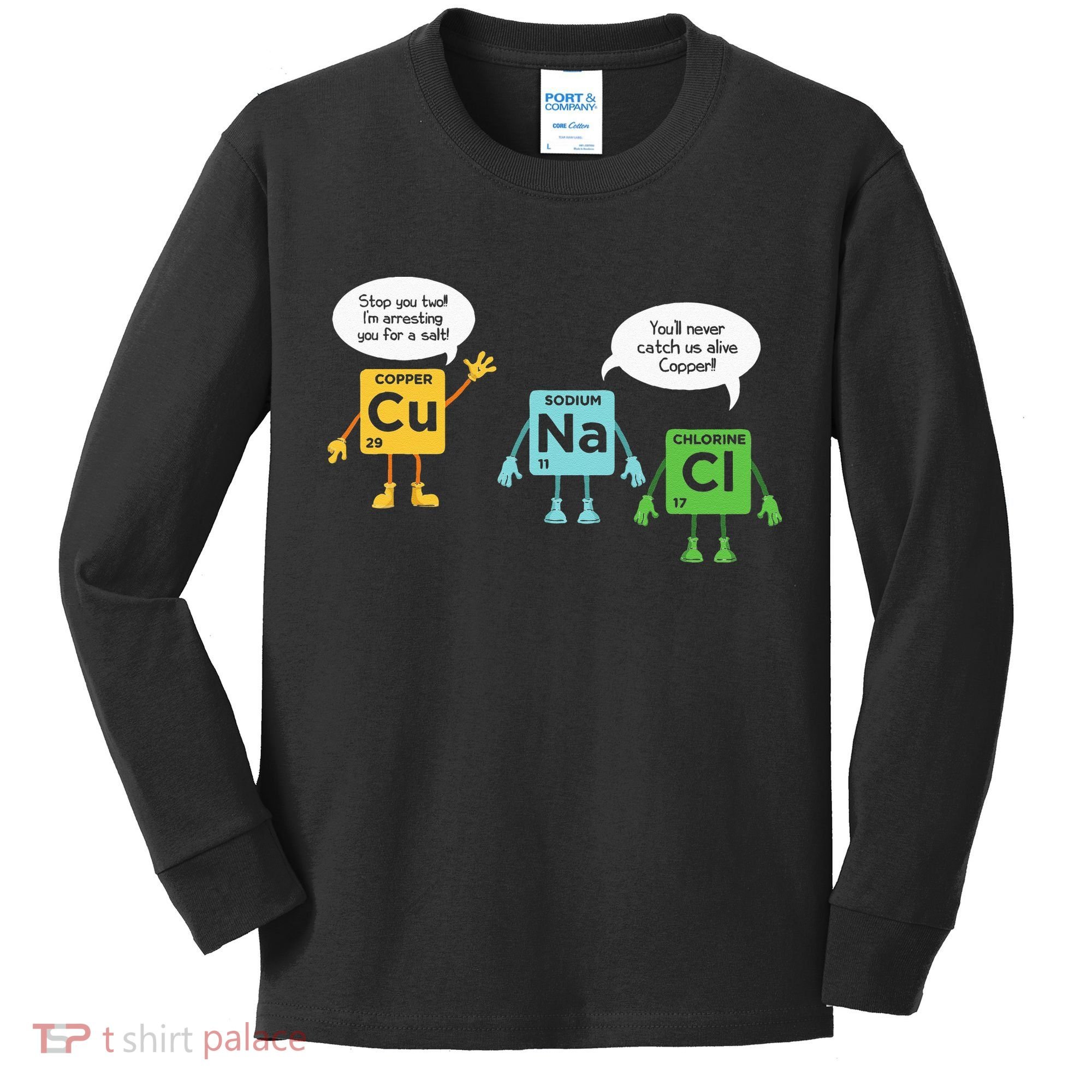 Science Chemistry Periodic Table Funny Scientist Nerd Geeks Kids Long Sleeve Shirt