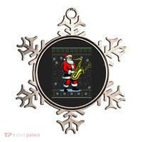 Santa Claus playing Saxophone Musical Ugly Christmas Sweater  Ornament thumb 0