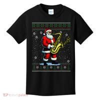 Santa Claus playing Saxophone Musical Ugly Christmas Sweater  Kids T-Shirt thumb 0