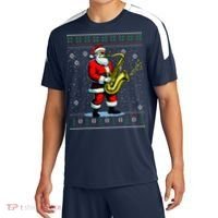 Santa Claus playing Saxophone Musical Ugly Christmas Sweater  Sport-Tek Competitor United Soccer Jersey thumb 0
