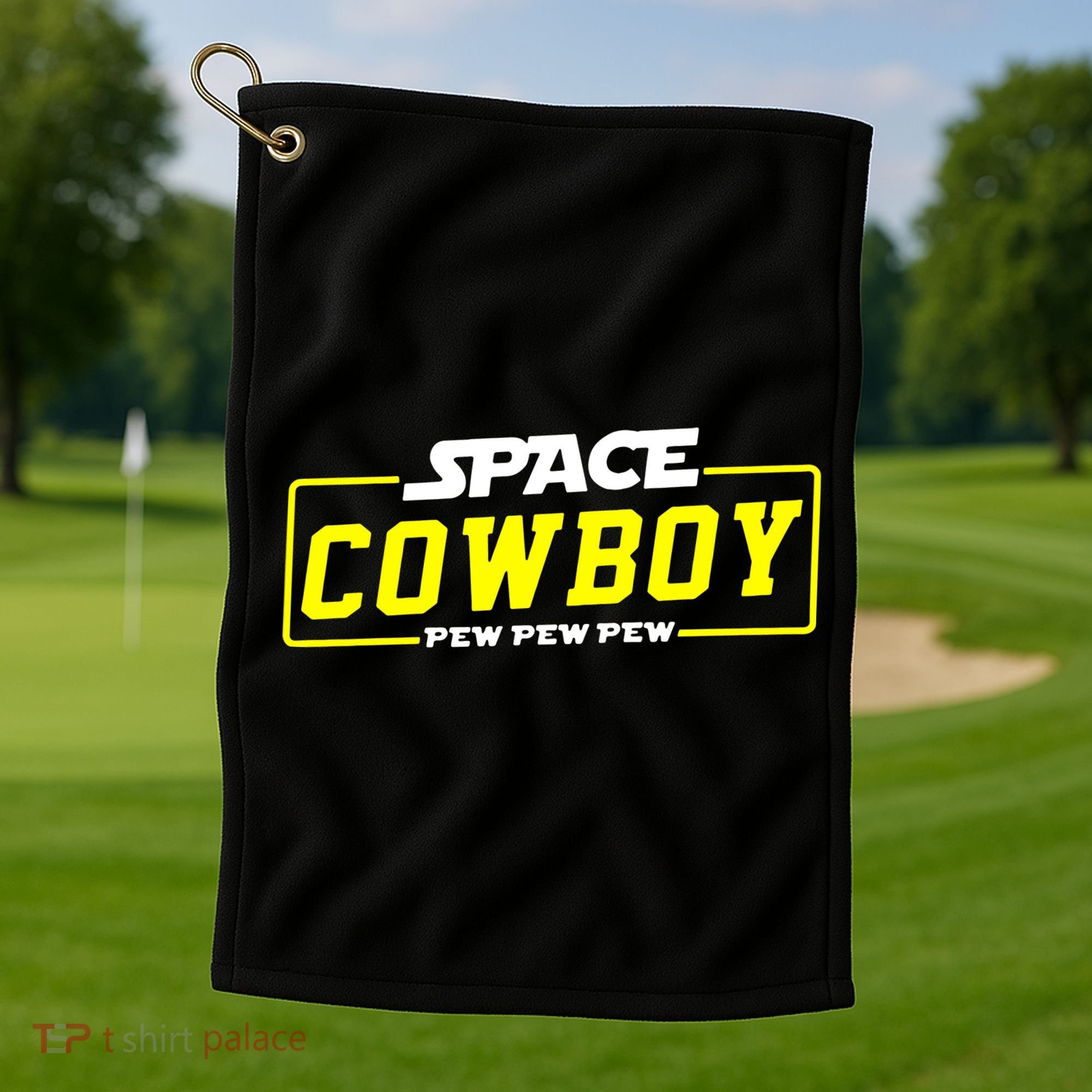 Space Cowboy Pew Pew Pew Golf Towel