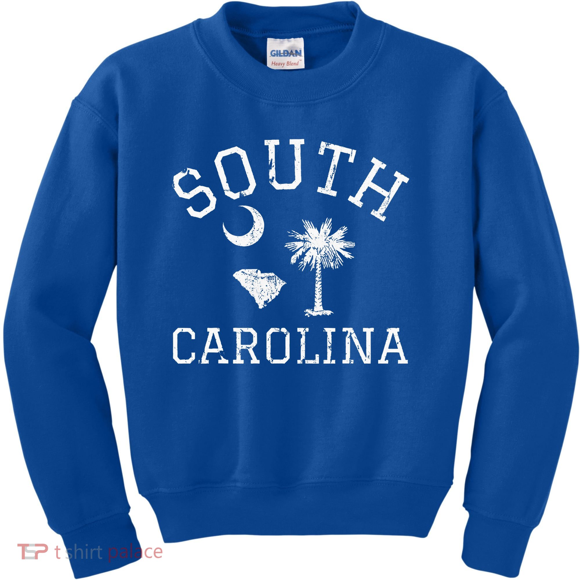 South Carolina Palmetto Tree SC Map Flag Home Pride Vintage Kids Sweatshirt