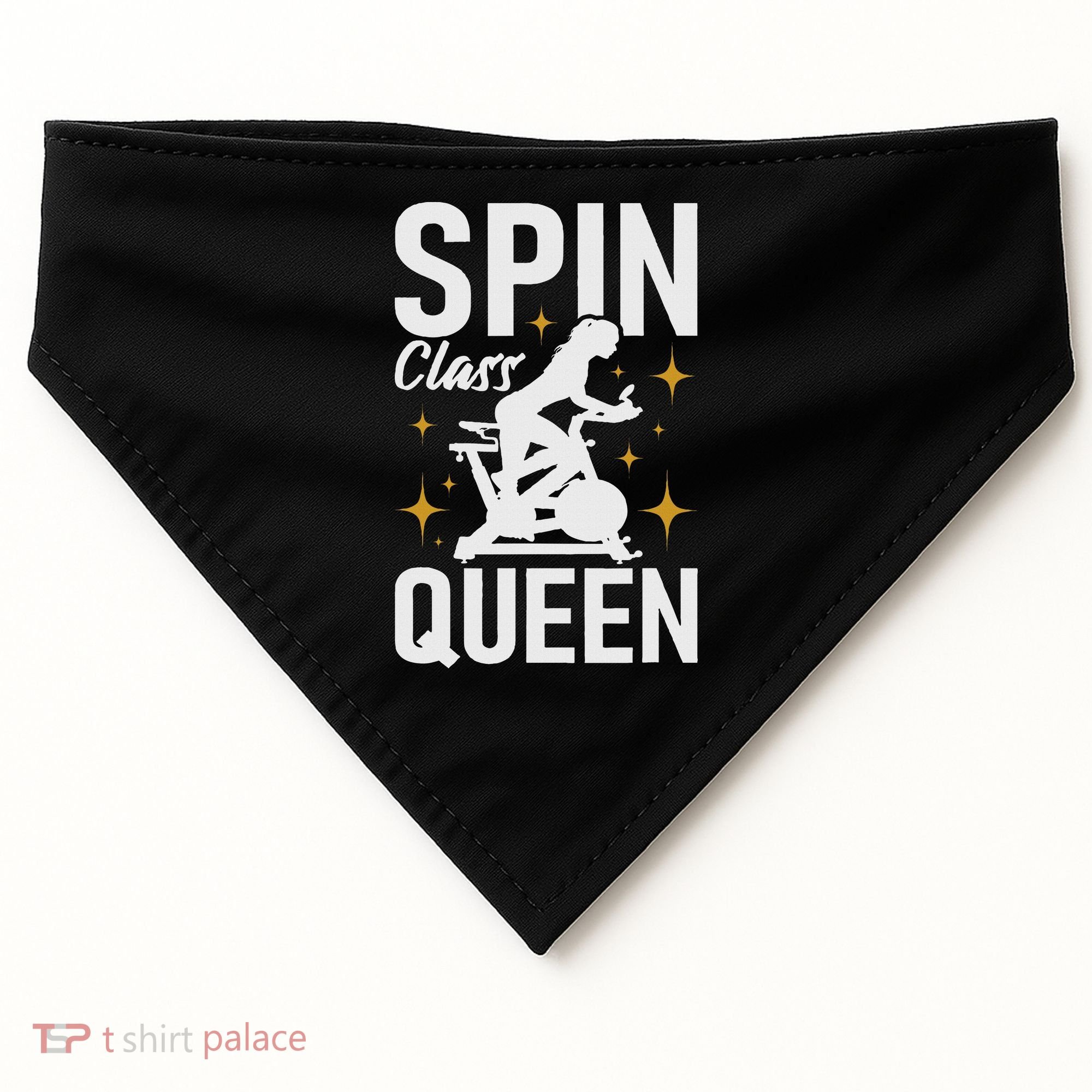 Spin Class Queen Cyclist Lover Indoor Spinning Gym Fitness USA-Made Doggie Bandana