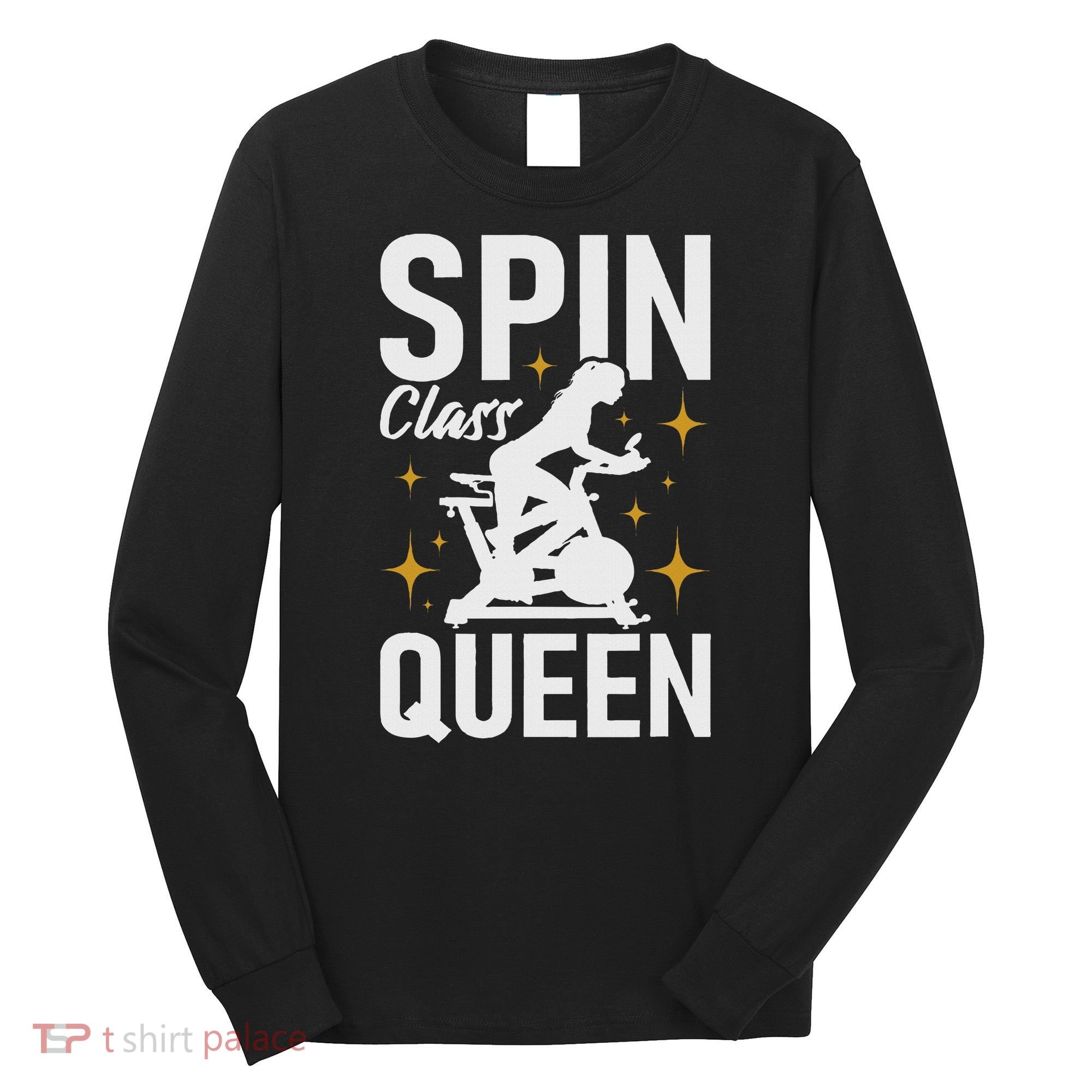 Spin Class Queen Cyclist Lover Indoor Spinning Gym Fitness Long Sleeve Shirt