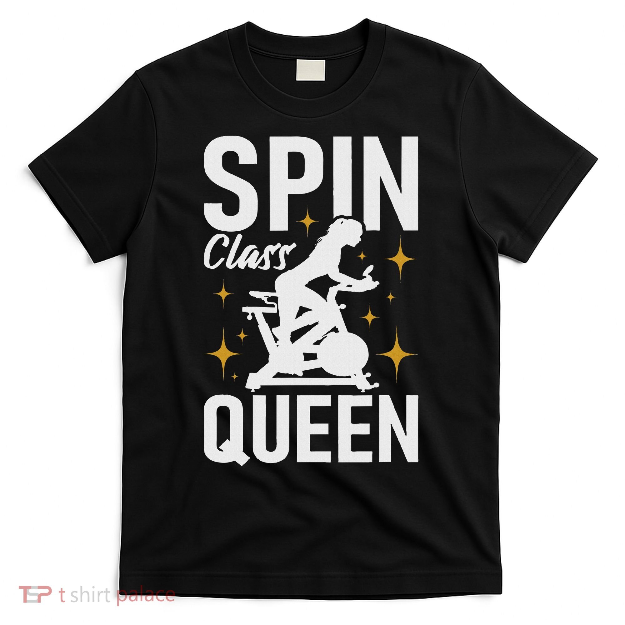Spin Class Queen Cyclist Lover Indoor Spinning Gym Fitness T-Shirt