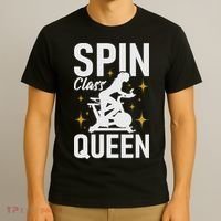 Spin Class Queen Cyclist Lover Indoor Spinning Gym Fitness T-Shirt thumb 3