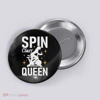 Spin Class Queen Cyclist Lover Indoor Spinning Gym Fitness Button thumb 0