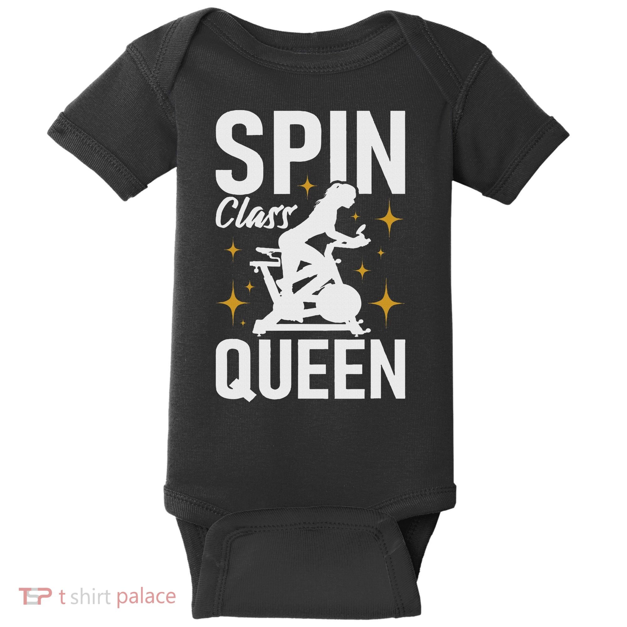 Spin Class Queen Cyclist Lover Indoor Spinning Gym Fitness Baby Bodysuit