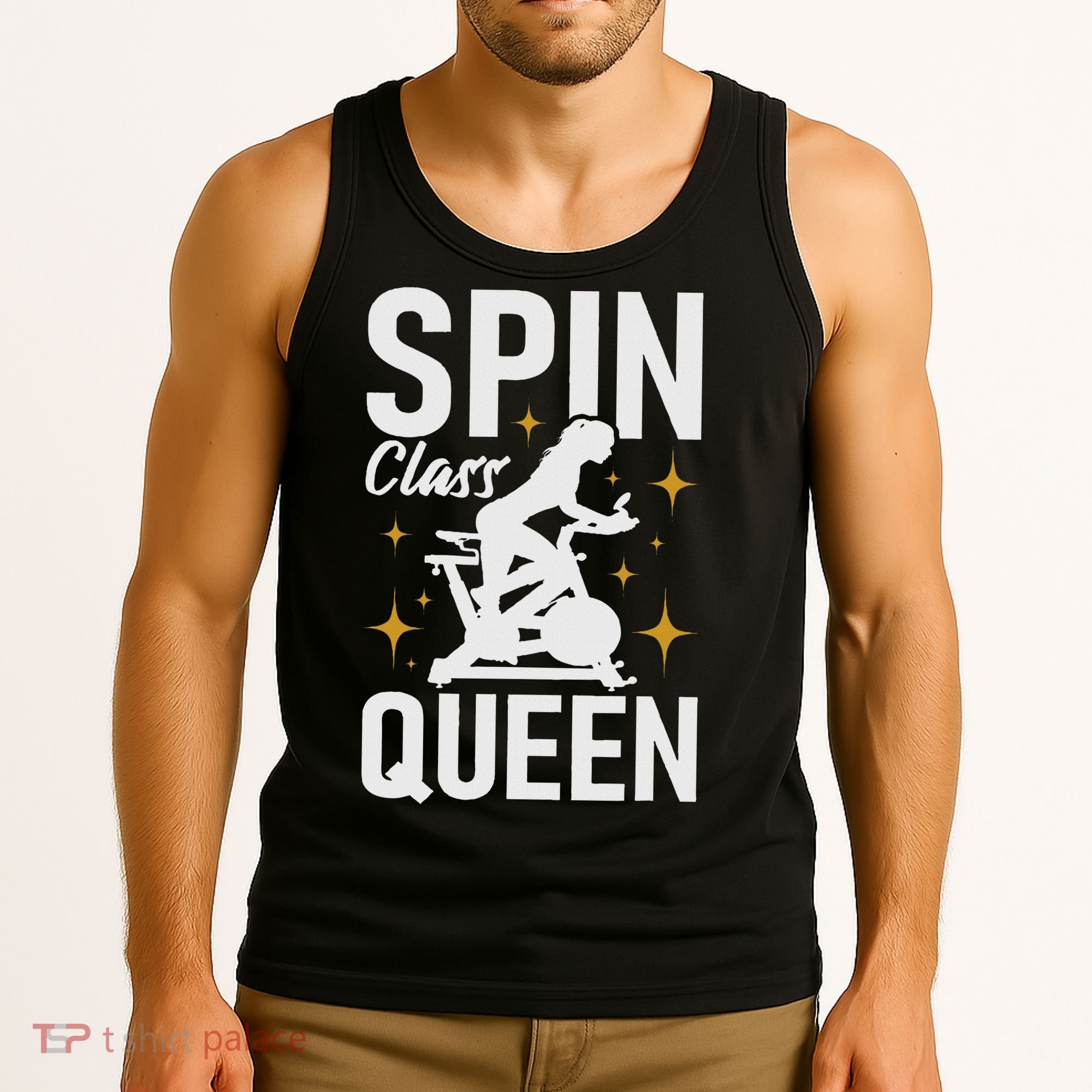 Spin Class Queen Cyclist Lover Indoor Spinning Gym Fitness Tank Top