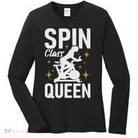 Spin Class Queen Cyclist Lover Indoor Spinning Gym Fitness Women's Long Sleeve Shirt thumb 0