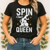 Spin Class Queen Cyclist Lover Indoor Spinning Gym Fitness Women's T-Shirt thumb 2