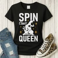 Spin Class Queen Cyclist Lover Indoor Spinning Gym Fitness Women's T-Shirt thumb 3