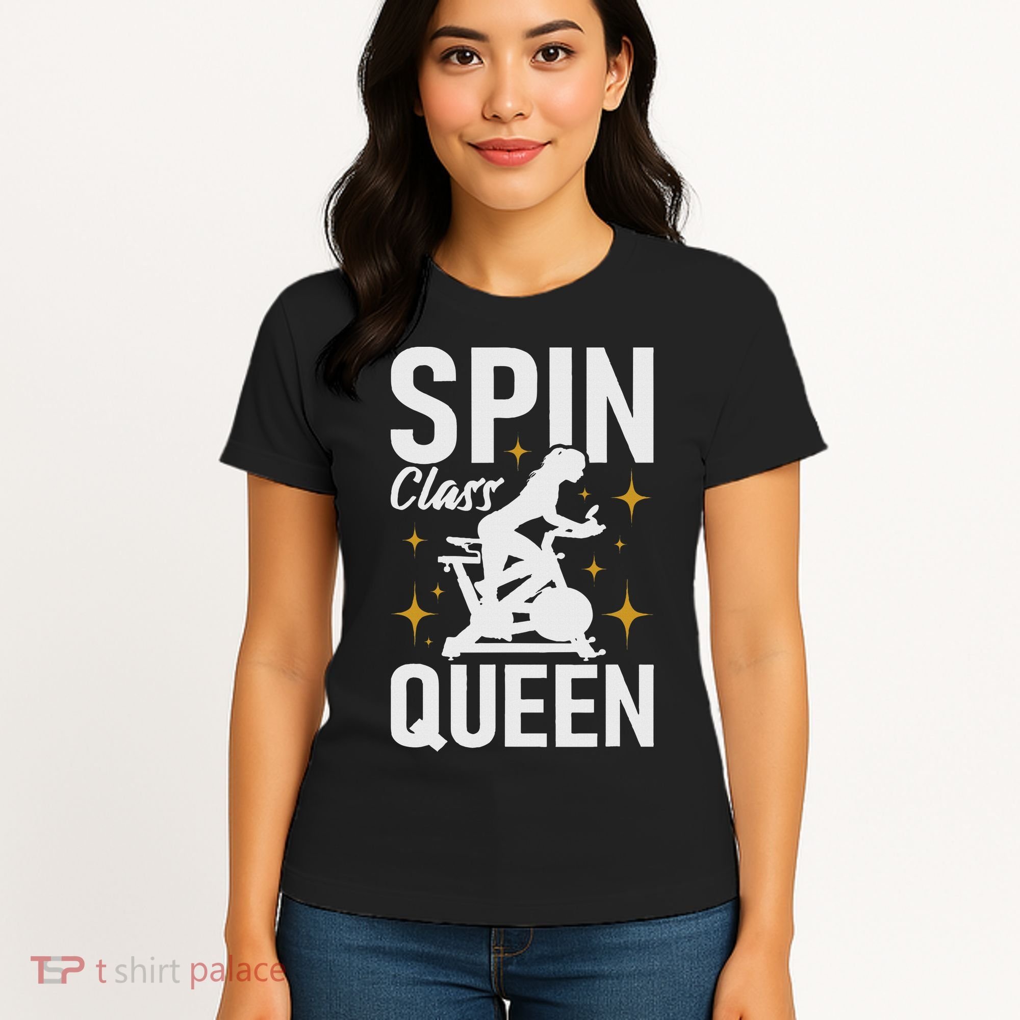 Spin Class Queen Cyclist Lover Indoor Spinning Gym Fitness Women's T-Shirt