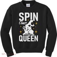 Spin Class Queen Cyclist Lover Indoor Spinning Gym Fitness Kids Sweatshirt thumb 0