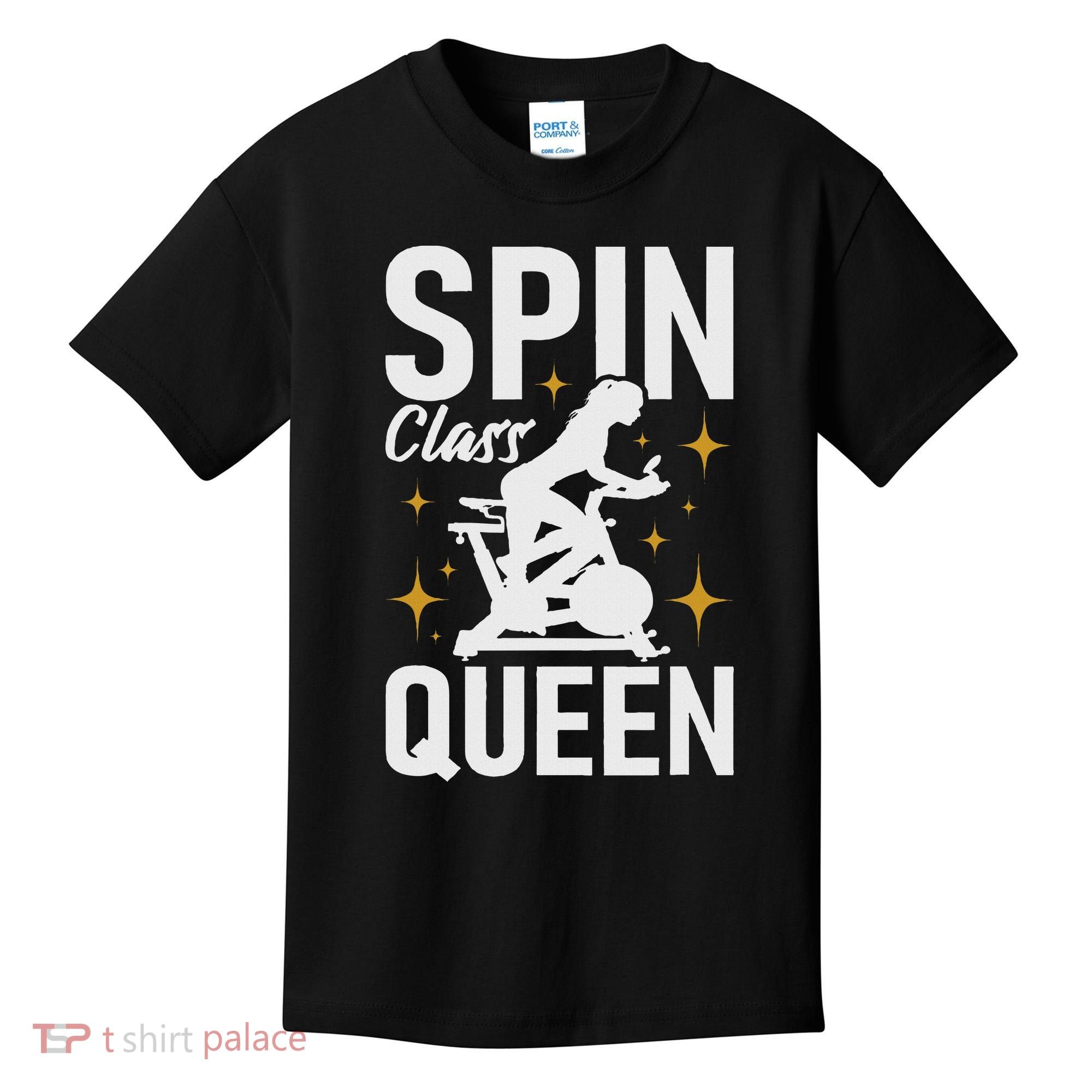 Spin Class Queen Cyclist Lover Indoor Spinning Gym Fitness Kids T-Shirt
