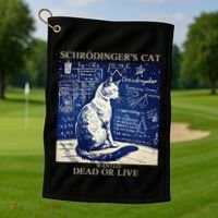 SchröDingerS Cat Quantum Physics Humor Golf Towel thumb 1