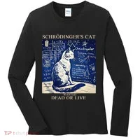SchröDingerS Cat Quantum Physics Humor Women's Long Sleeve Shirt thumb 0