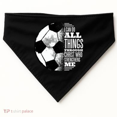 Soccer Christ Quote USA-Made Doggie Bandana