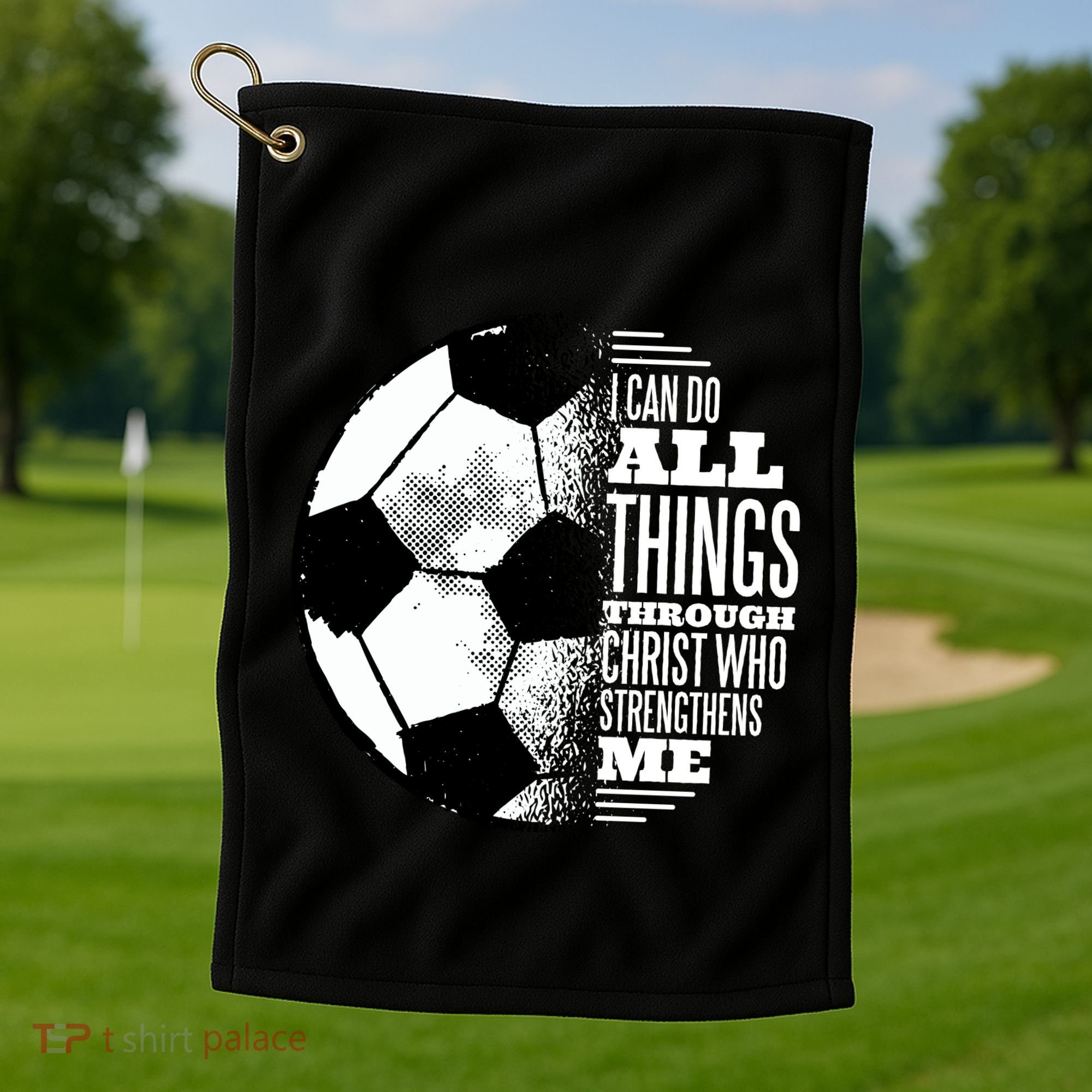 Soccer Christ Quote Golf Towel