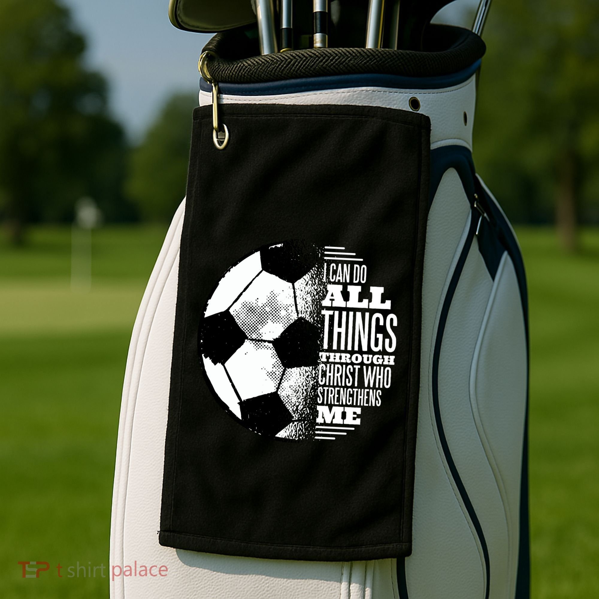 Soccer Christ Quote Golf Towel