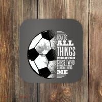 Soccer Christ Quote Coaster thumb 0