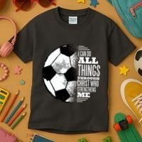 Soccer Christ Quote Kids T-Shirt thumb 3