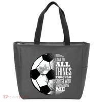 Soccer Christ Quote Tote Bag thumb 0